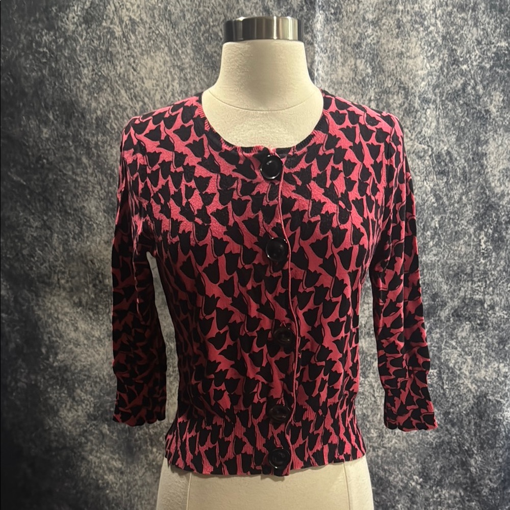 Plenty by Tracy Reese Pink and Black Cardigan